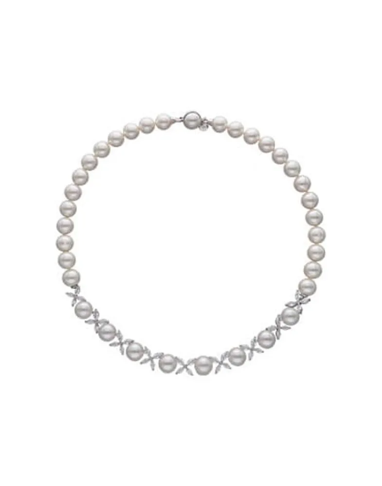 Majorica Collar Plata Con Perlas Y Circonitas Venus| Collares Para Boda