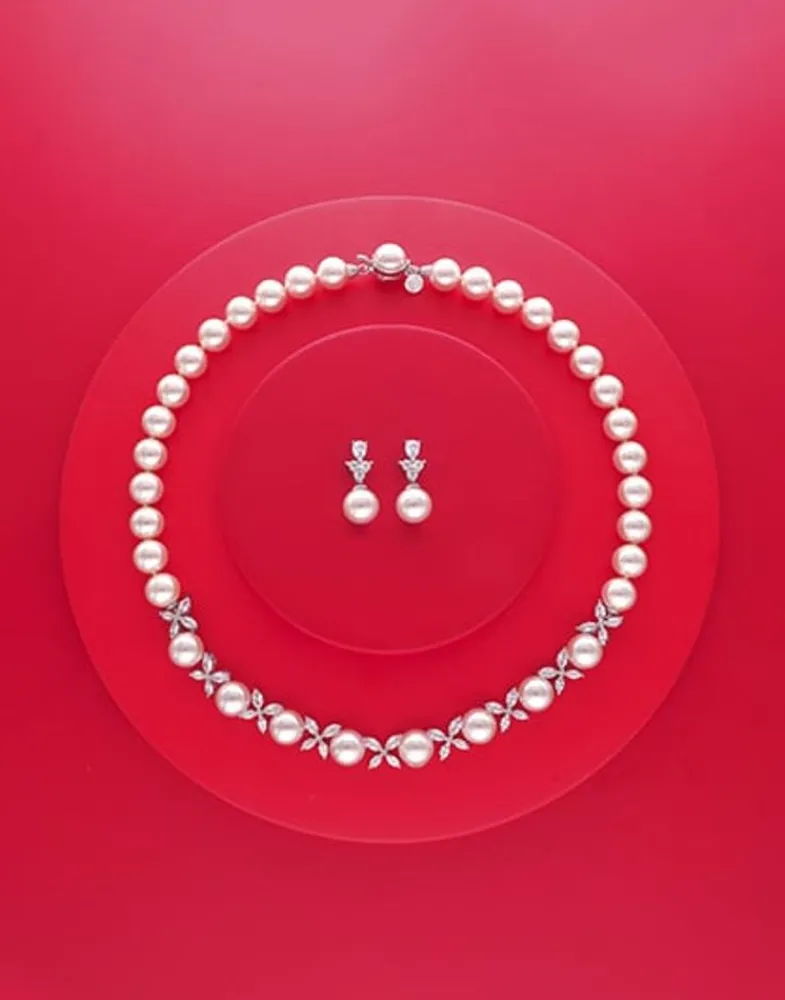 Majorica Collar Plata Con Perlas Y Circonitas Venus| Collares Para Boda