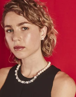 Majorica Collar Plata Con Perlas Y Circonitas Venus| Collares Para Boda