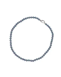 Majorica Collar Plata Lyra Perlas Grises 6Mm 45Cm| Collares De Perlas Largos