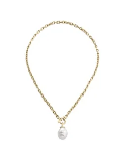 Majorica Collar Tender En Dorado| Cadenas Con Perlas