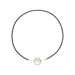 Majorica Collar Zindis Cuero 45Cm| Colgante Multiusos