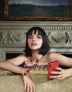 Majorica Gargantilla Ajustable Capri Con Cristal De Murano En Rojo| Gargantillas De Perlas