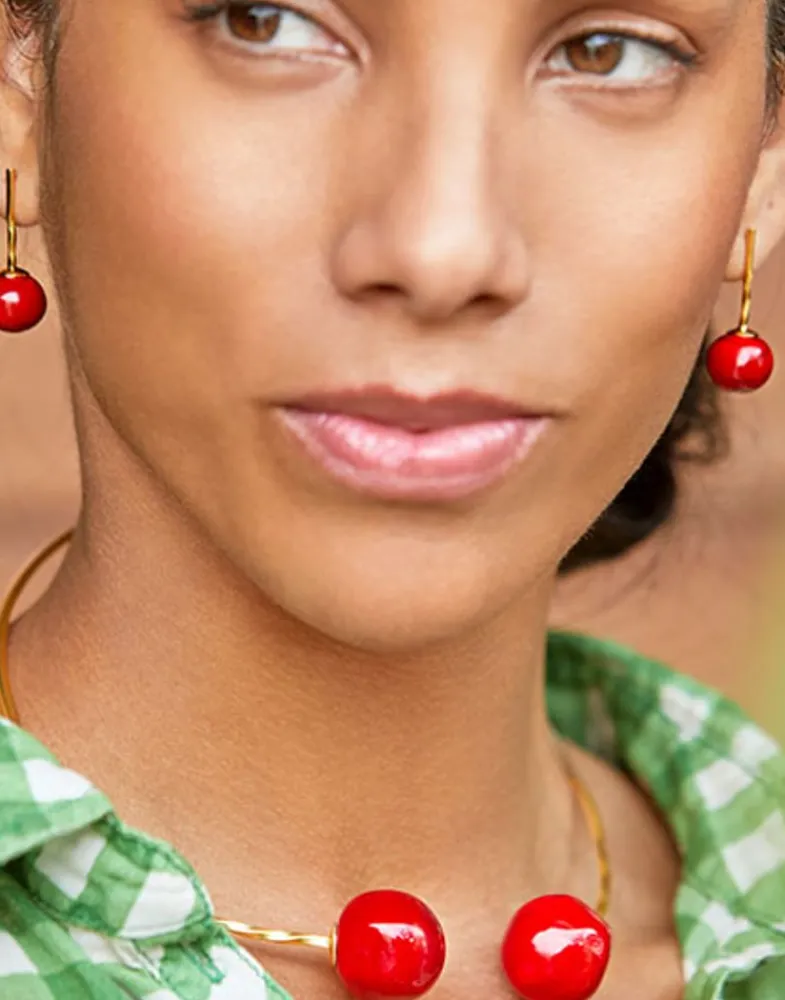 Majorica Gargantilla Ajustable Capri Con Cristal De Murano En Rojo| Gargantillas De Perlas