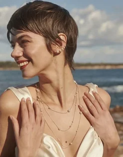 Majorica Pendiente Dangle Trepador Con Perlas Izquierdo| Pendientes Ear Cuff