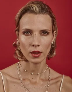 Majorica Pendiente Earcuff Dangle Con Perla Y Cadena Plata| Pendientes Ear Cuff