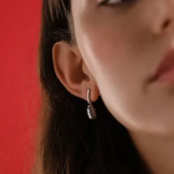 Majorica Pendientes Agora Con Perla Barroca Gris| Pendientes De Perlas Largos