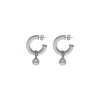Majorica Pendientes Ayla De Cristal En Alta Resistencia En Plata| Pendientes De Aro Con Perlas