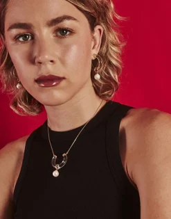 Majorica Pendientes Ayla De Cristal En Alta Resistencia Dorados| Pendientes De Aro Con Perlas