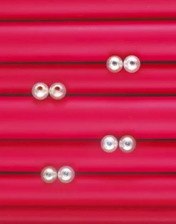 Majorica Pendientes Color Pop De Perla Redonda Blanca Y Circonita Turquesa| Pendientes De Botón