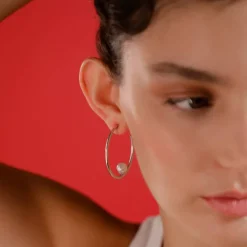 Majorica Pendientes De Aro Alba En Plata| Pendientes De Aro Con Perlas