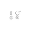 Majorica Pendientes De Aro Anneau 22Mm En Plata Con Perla| Pendientes De Aro Con Perlas