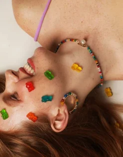 Majorica Pendientes De Aro Dorados Tutti Frutti Con Agatas Multicolor| Pendientes De Aro Con Perlas