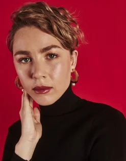 Majorica Pendientes De Aro Grandes Juno En Acero Dorado Y Perla| Pendientes De Aro Con Perlas