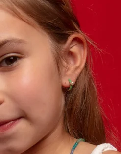 Majorica Pendientes De Aro Mini Turquesa Color Pop Con Perla 4 Mm| Pendientes De Aro Con Perlas