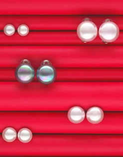 Majorica Pendientes De Perla Gris Mabe 12 Mm En Plata| Pendientes Cortos