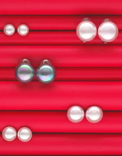 Majorica Pendientes De Perla Mabe Blanca 14 Mm En Plata| Pendientes Cortos