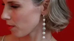 Majorica Pendientes Eternal Con Perlas Redondas Y Bola Calada En Plata| Pendientes De Perlas Largos