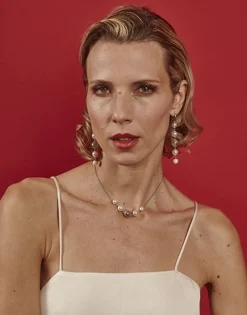 Majorica Pendientes Eternal Con Perlas Redondas Y Bola Calada En Plata| Pendientes De Perlas Largos