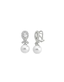 Majorica Pendientes Exquisite Pave| Pendientes Novia