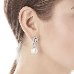 Majorica Pendientes Exquisite Pave| Pendientes Novia