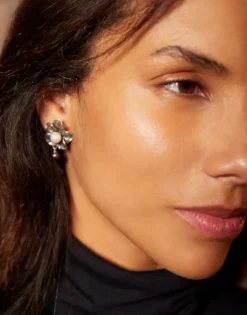 Majorica Pendientes Flor Peregrina Con Filigrana Y Perla Colgante| Pendientes De Perlas Largos