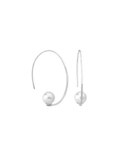 Majorica Pendientes Isadora Acero Con Circonitas Pequeños| Pendientes De Aro Con Perlas