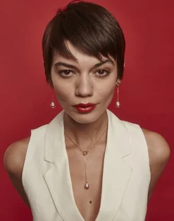 Majorica Pendientes Largos Luar Con Perlas Barrocas Bicolor Rubi| Pendientes De Perlas Largos