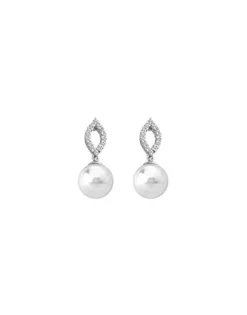 Majorica Pendientes Luna| Pendientes De Perlas Largos