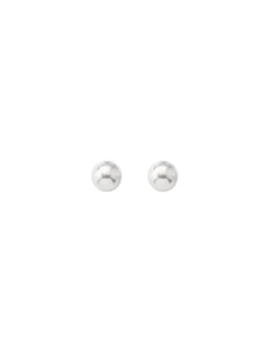 Majorica Pendientes Lyra Dorados Con Perla Blanca 8Mm| Pendientes De Botón