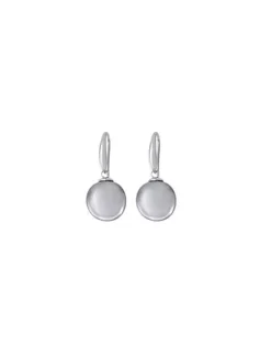 Majorica Pendientes Lyra Plata Con Perla Oval Gris 12Mm| Pendientes De Perlas Largos