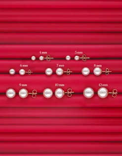 Majorica Pendientes Lyra Plata Con Perla Rosa 8Mm| Pendientes De Botón