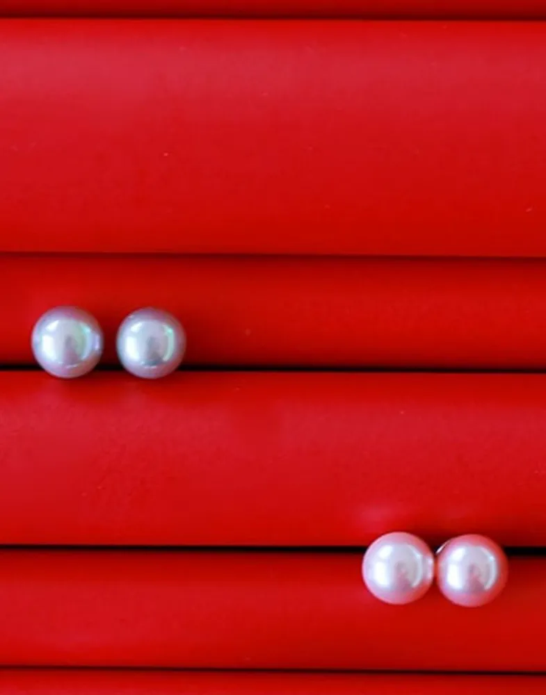 Majorica Pendientes Lyra Plata Con Perla Nuage 6Mm| Pendientes De Botón