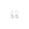 Majorica Pendientes Lyra Plata Largos Con Perla Blanca 9Mm| Pendientes De Perlas Largos