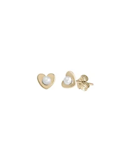 Majorica Pendientes Nina Pure Love Dorados| Pendientes Cortos