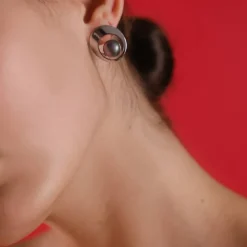 Majorica Pendientes Petra En Acero| Pendientes Cortos