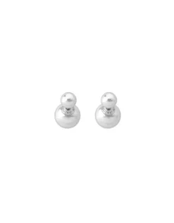 Majorica Pendientes Polar Plata Con Perlas Blancas 8 Y 14Mm| Pendientes Cortos