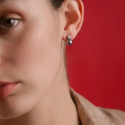 Majorica Pendientes Selene Plata Perla Gris 8Mm Y Circonitas| Pendientes Tú & Yo