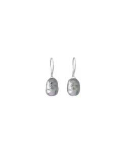 Majorica Pendientes Tender Plata Perla Barroca Gris 8Mm| Pendientes De Perlas Largos