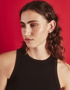 Majorica Piercing Oreja Flor Coleccion Cos Con Perla Rosa De 4Mm| Piercings