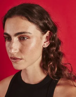 Majorica Piercing Oreja Flor Coleccion Cos Con Perla Rosa De 4Mm| Piercings