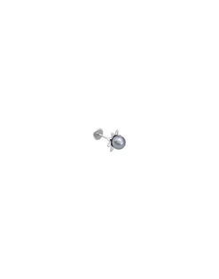 Majorica Piercing Oreja Sol Coleccion Cos Con Perla Gris De 4Mm| Piercings