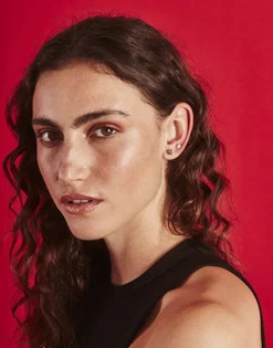 Majorica Piercing Oreja Sol Coleccion Cos Con Perla Gris De 4Mm| Piercings