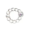 Majorica Pulsera De Acero Petra Encadenada Con Perla Gris| Pulseras Encadenadas