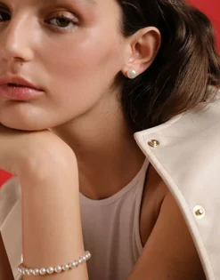 Majorica Pulsera De Perlas Ballet Dorada 4Mm| Pulseras Doradas