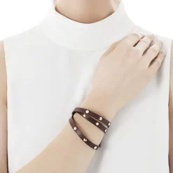 Majorica Pulsera Duato Marron| Pulseras Doradas