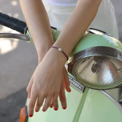 Majorica Pulsera Elastica Ajustable Sifnos Magenta Con Perla| Pulseras Elásticas