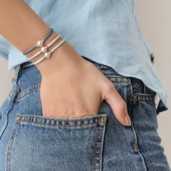 Majorica Pulsera Elastica Ajustable Sifnos Rosa Con Perla| Pulseras Elásticas