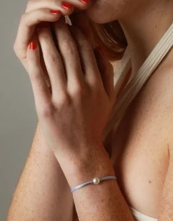 Majorica Pulsera Elastica Sifnos Azul Bebé Con Perla| Pulseras Elásticas