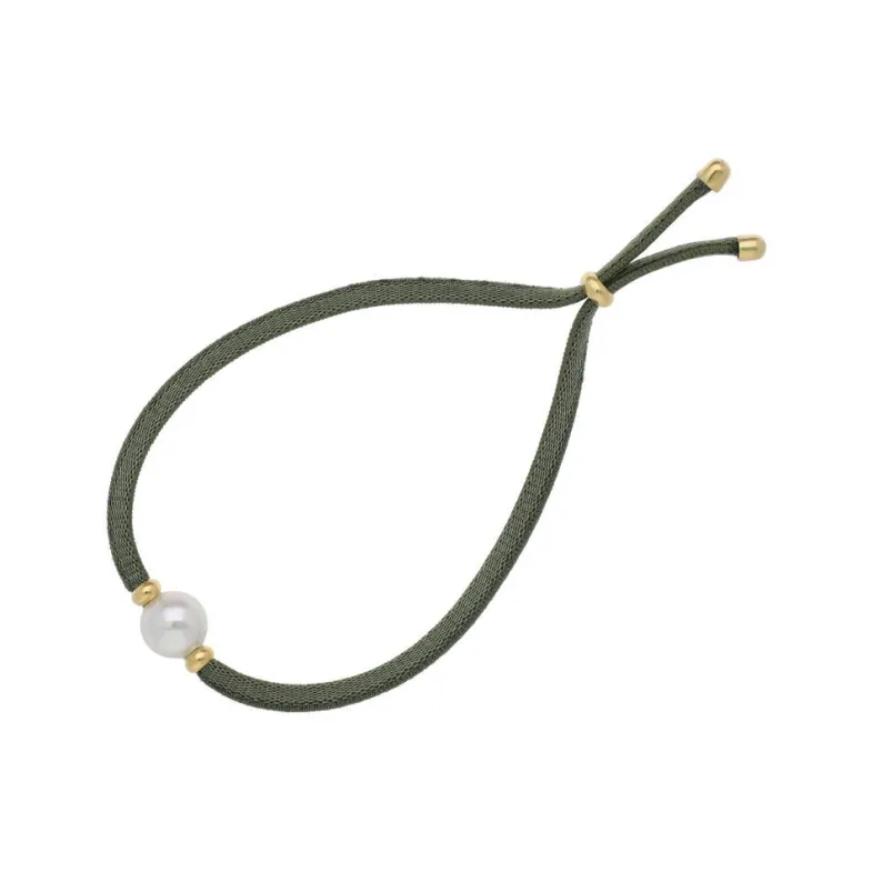 Majorica Pulsera Elastica Unisex Ajustable Sifnos Verde Olivo| Pulseras Elásticas